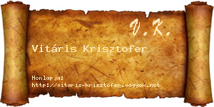 Vitáris Krisztofer névjegykártya