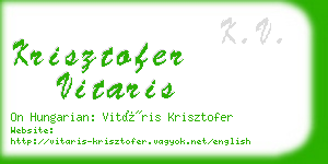 krisztofer vitaris business card